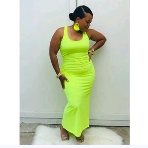 Neon yellow maxi dress